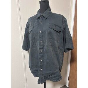 Men's Wrangler Premium Quality Adult 2XL Black Button Down Short Sleeve Shirt